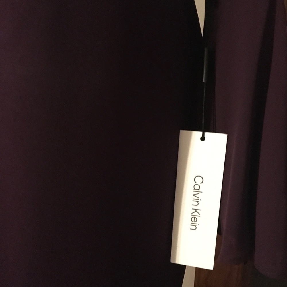 Calvin Klein Long Sleeve Sheath Dress in Plum - Picture 6 of 7